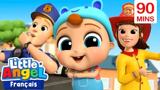 J'apprends les métiers - pompier ou policier | Comptines avec Bébé Louis | Little Angel Français