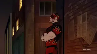Venture Brothers: Red Death takes out Blind Rage(knockoff daredevil)
