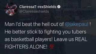 CLARESSA SHIELDS CALLS OUT JAKE PAUL “STICK TO FIGHTING YOUTUBERS”