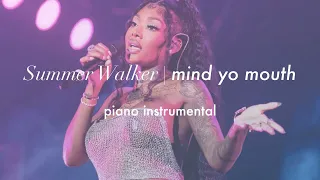 Summer Walker - Mind Yo Mouth | Piano Instrumental (Karaoke & Lyrics)