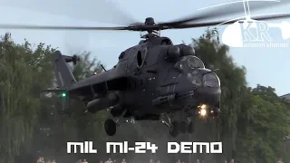 Mil Mi-24 demo flight practice over Tisza River, Szolnok