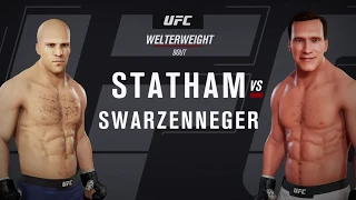 Jason Statham vs. Arnold Schwarzenneger (EA sports UFC 3) - CPU vs. CPU - Crazy UFC 👊🤪