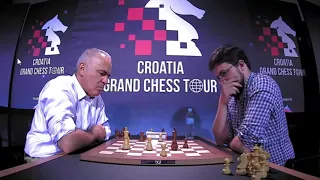 Garry Kasparov keep going to win Maxime Vachier Lagrave in Croatia Blitz Chess 2021 - R17