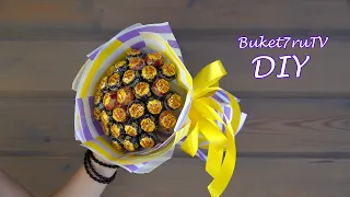 Букет из чупа чупсов. DIY Buket7ruTV своими руками.