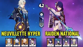 (F2P) C0 NEUVILLETTE FURINA Hyper & C0 RAIDEN National | 4.2 Spiral Abyss Floor 12 | Genshin Impact