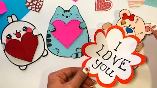 ВАЛЕНТИНКА своими руками. Очень просто! Кавайная валентинка на 14 февраля! Valentine's Day Card idea