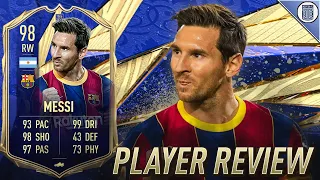 WHAT IS THIS CARD?!? - 98 TOTY MESSI PLAYER REVIEW! - FIFA 21 ULTIMATE TEAM