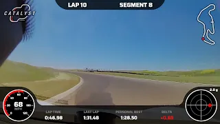 Thunderhill West CCW (5/11/24). Chasing the 1:27 lap time! Getting close...missed it by 1/2 second!