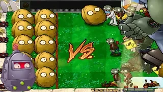 Plants vs Zombies Giant Wall-nut Bowling - Team  nut vs All Zombies