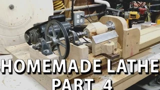 HomeMade Lathe Part 4 - tool rest, motor mount, powering up (torno casero)