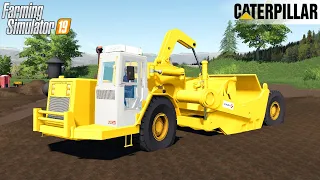 Farming Simulator 19 - CATERPILLAR Giant Scraper Pushes The Dirt