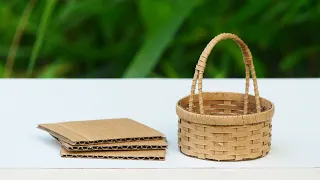 Beautiful Mini Storage Basket By Cardboard / DIY Handmade Cardboard Craft / Best Recycle Ideas