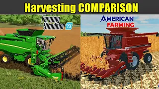 Harvesting COMPARISON American Farming vs FS 23 │MOBILE FARMING SIMULATOR