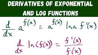 derivatives of exponential and log functions