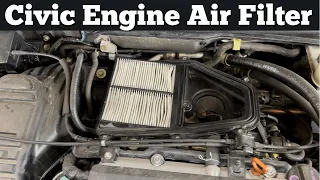 2001 - 2005 Honda Civic Engine Air Filter Replacement - How To Change Remove Replace 1.7L Filter