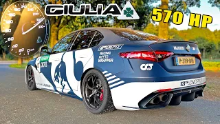 570HP Alfa Romeo Giulia QV | DRIFTS 100-300 AUTOBAHN POV & SOUND