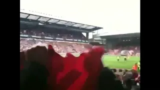 Footage of Chelsea fans 'dominating' You'll Never Walk Alone at Anfield