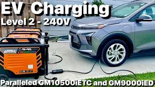 Level 2 EV Charging with Paralleled GENMAX GM10500iETC and GM9000iED