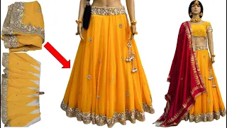 Beautiful Lehenga Cutting & Stitching from Sareeहैवी स्टोन वर्क वाली साड़ी से सुंदर लहंगा बनाना सीखे