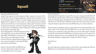 Squall FR/BT Evaluation DFFOO