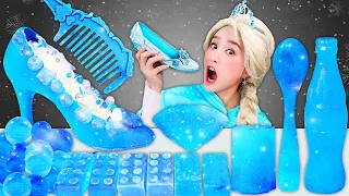 Frozen Elsa Blue ice Mukbang 엘사의 파란색 얼음 먹방 JiniYum 지니얌