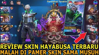 KETIKA REVIEW SKIN HAYABUSA TERBARU MALAH DI PAMER SKIN SAMA MUSUH ! AUTO LOCK DIA - Mobile Legends