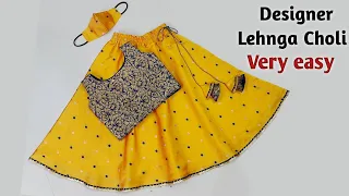 Lehenga Choli Cutting and Stitching/full tutorial step by step/ Lehenga choli dress design for kids