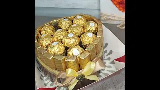 Tort serduszko z czokoladek i cukierek.Merci.Ferrero rocher. Serce w prezencie.Pomysl na walentynki.