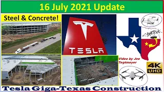 Tesla Gigafactory Texas 16 July 2021 Cyber Truck & Model Y Factory Construction Update (07:45AM)