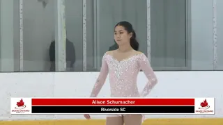 Alison Schumacher 2021 Skate Ontario Sectional Championships - SP