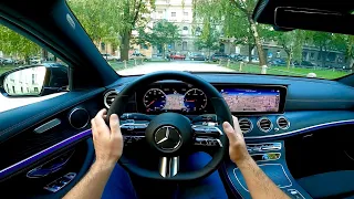 Новый Mercedes E-CLASS 2021 (Facelift) - POV TEST Drive и обзор (AMG Line, 220d)