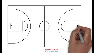 How To Draw a Basketball Court Step By Step Easy