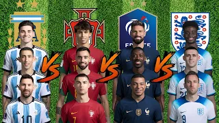 Argentina 🆚 Portugal 🆚 France 🆚 England 🔥 Trio Comparison 🔥