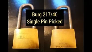 Vintage Burg 217/40 Padlock Single Pin Picked