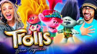 TROLLS BAND TOGETHER MOVIE REACTION!! First Time Watching! Dreamworks Animation Trolls 3