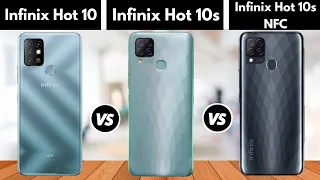 Infinix Hot 10 vs Infinix Hot 10s vs Infinix Hot 10s NFC - OFFICIAL SPECIFICATIONS Comparison