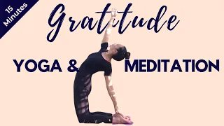 Morning Gratitude Yoga Flow & Meditation | 15 Minutes | All Levels