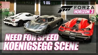 Forza Horizon 3 - Need For Speed Koenigseggs Recreation! (Race & Crash Scene)