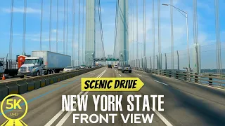 Traveling through New York State - Arverne to Staten Island to NJ and Back - 5K Urban Drive Video