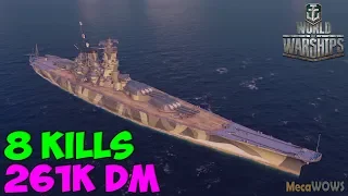 World of WarShips | Musashi  | 8 KILLS | 261K Damage - Replay Gameplay 4K 60 fps