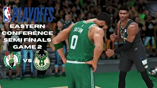 NBA Playoffs ECF Semi Finals Game 2: BUCKS vs CELTICS |  NBA 2K22 Realistic Gameplay