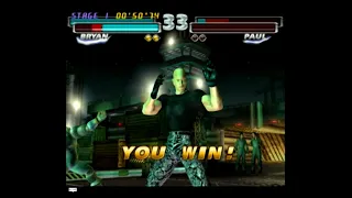 Tekken Tag Tournament PS2 gameplay - Arcade Mode with Bryan and GunJack