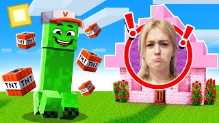 TROLLUJĘ MOJĄ DZIEWCZYNĘ PRZEBRANY ZA CREEPERA w Minecraft! | Vito i Bella