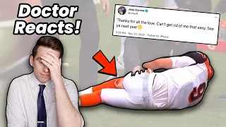 Doctor Reacts to Joe Burrow BRUTAL Season Ending NFL Knee Injury - What Happened??