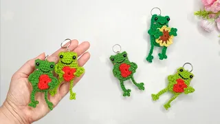 🌸Very simple way🌸Small keychain - ROMANTIC crochet frogs🌸