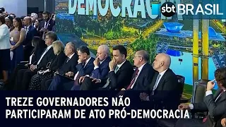 8 de Janeiro: Treze governadores não participaram de ato pró-democracia | SBT Brasil (08/01/24)