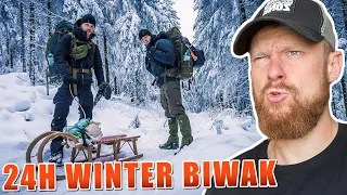 Fritz Meinecke reagiert auf 24H WINTER BIWAK | Bei -8°C übernachten! | von Adventure Buddy