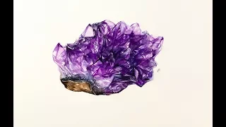 Amethyst in Watercolors Painting Demonstration