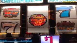 BIG WIN 😍Triple Double Red Hot - $1 Slot - 5 Lines @ Pechanga Resort & Casino, 赤富士スロット, カジノ、スロットマシン