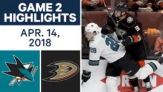 NHL Highlights | Sharks vs. Ducks, Game 2 - Apr. 14, 2018